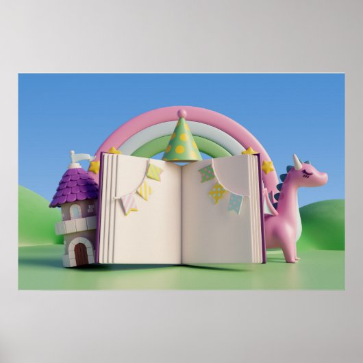 Hintergrund Rainbow Happy Birthday Poster (Vorne)