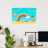 Hintergrund Rainbow Happy Birthday Poster (Heimbüro)