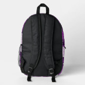 Hintergrund rosa Bücher Bedruckter Rucksack (Rückseite)