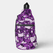 Hintergrund rosa Bücher Crossbody Bag (Vorderseite)