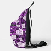 Hintergrund rosa Bücher Crossbody Bag (Rechts)