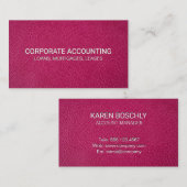 Hintergrund rosa Leder Visitenkarte (Vorne/Hinten)