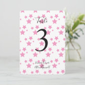 Hintergrund rosa Sterne | TISCHNUMMERN (Stehend Vorderseite)