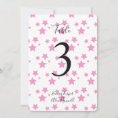 Hintergrund rosa Sterne | TISCHNUMMERN (Vorderseite)