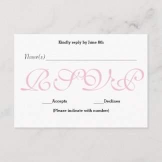 Hintergrund Rosa - UAWG-Empfang-Antwortkarte RSVP Karte