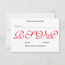 Hintergrund Rot - RSVP-Antwortkarte RSVP Karte