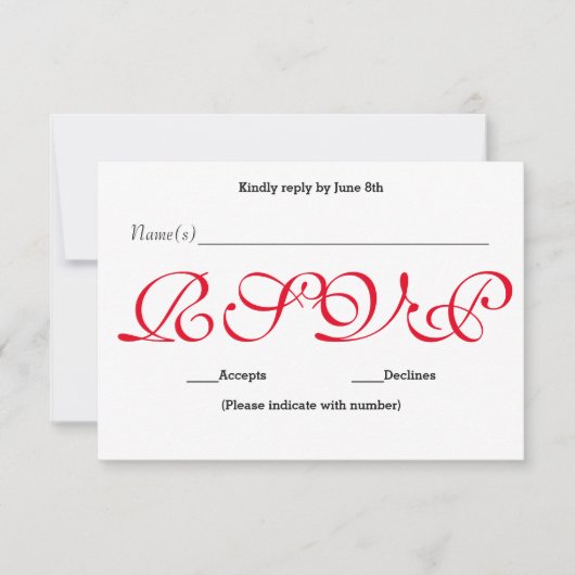 Hintergrund Rot - RSVP-Antwortkarte RSVP Karte (Vorderseite)