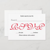 Hintergrund Rot - RSVP-Antwortkarte RSVP Karte (Vorne/Hinten)