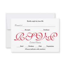 Hintergrund Rot - RSVP-Antwortkarte