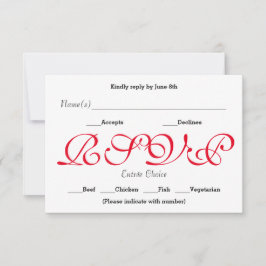 Hintergrund Rot - RSVP-Antwortkarte RSVP Karte