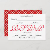 Hintergrund Rot - RSVP-Antwortkarte RSVP Karte (Vorne/Hinten)