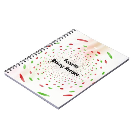 Hintergrund rot und grün dot wirbeln notizblock (Linke Seite)