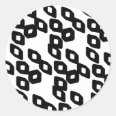 Hintergrund Schwarz-weißer geometrischer Diamant Runder Aufkleber (Vorderseite)