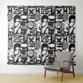 Hintergrund Schwarz-weißer Text der Wandteppiche o (Beispiel (Horizontal))