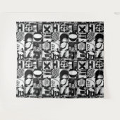 Hintergrund Schwarz-weißer Text der Wandteppiche o (Vorderseite (Horizontal))