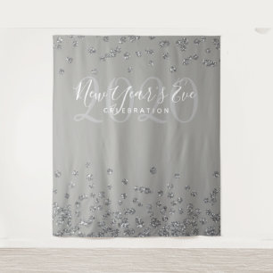 Hintergrund Silver Gray Confetti Wandteppich