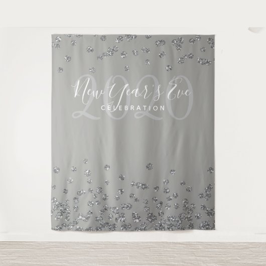 Hintergrund Silver Gray Confetti Wandteppich (Vorderseite)