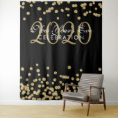 Hintergrund Silvester Party Gold Black Confetti Wandteppich (Beispiel)