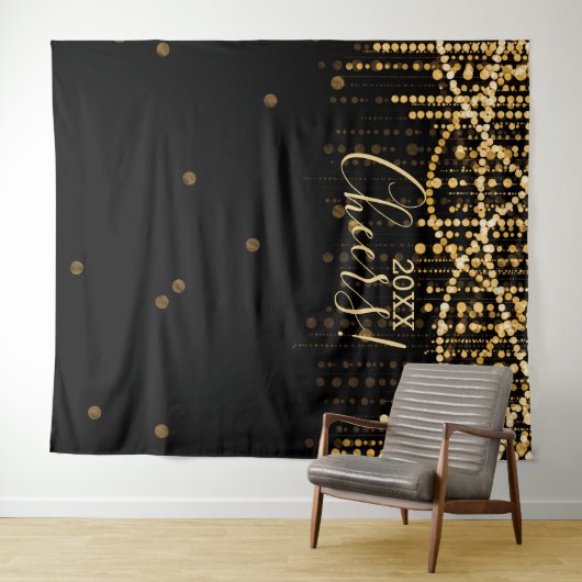 Hintergrund Silvester Party Gold String Lights Wandteppich (Beispiel (Horizontal))