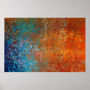 Hintergrund-Struktur Rost alt braun Poster