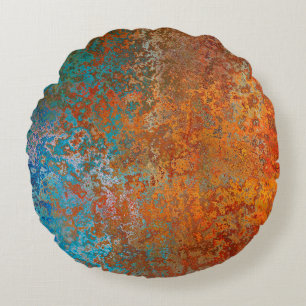 Hintergrund-Struktur Rost alt braun Rundes Kissen