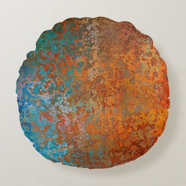 Hintergrund-Struktur Rost alt braun Rundes Kissen (Vorderseite)