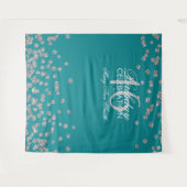 Hintergrund Sweet 16 Aquamarin Silver Glitzer Conf Wandteppich (Vorderseite (Horizontal))