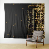 Hintergrund Sweet 16 Gold Lichterkette Wandteppich (Beispiel (Horizontal))