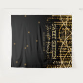 Hintergrund Sweet 16 Gold Lichterkette Wandteppich (Vorderseite (Horizontal))