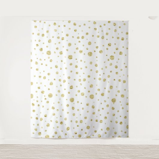 Hintergrund-Tapisserie des Gold-Sparkle-Dot-Fotos Wandteppich (Vorderseite)