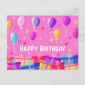 Hintergrund und Ballons zum Geburtstag Postkarte (Vorderseite)