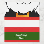 Hintergrund und Bart des Weihnachtsmanns Weinetikett (Einzelnes Label)