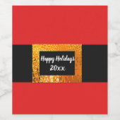 Hintergrund und Bart des Weihnachtsmanns Weinetikett (Einzelnes Label)