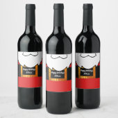 Hintergrund und Bart des Weihnachtsmanns Weinetikett (Flaschen)