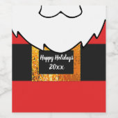 Hintergrund und Bart des Weihnachtsmanns Weinetikett (Einzelnes Label)