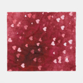 Hintergrund und Herz des roten Wassers Fleecedecke (Vorderseite (Horizontal))