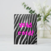 Hintergrund und Text von wilden Zebra Postkarte (Stehend Vorderseite)