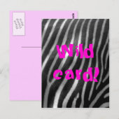 Hintergrund und Text von wilden Zebra Postkarte (Vorne/Hinten)