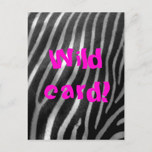 Hintergrund und Text von wilden Zebra Postkarte (Vorderseite)