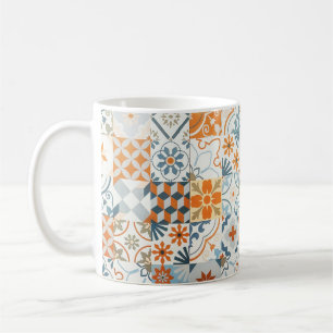 Hintergrund und Textur mit antiken Fliesen Kaffeetasse