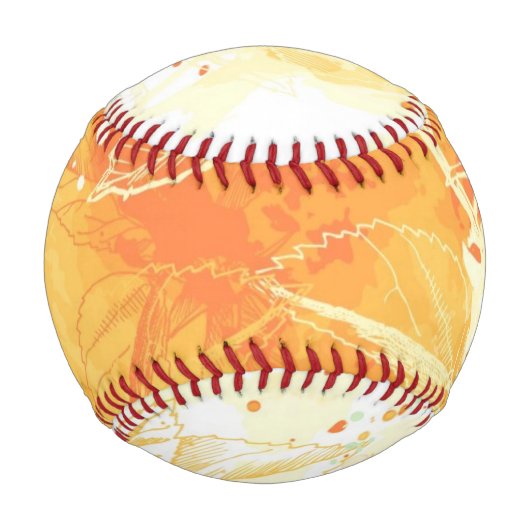 Hintergrund und tropische Blume für Vector Waterco Baseball (Vorderseite)