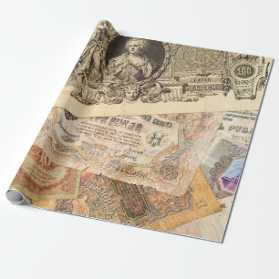 Hintergrund verschiedener Vintager Banknoten Russl Geschenkpapier