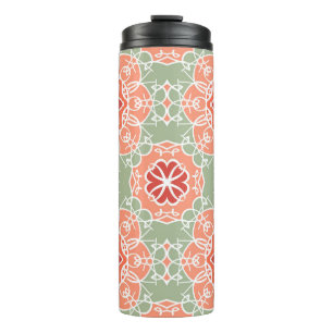 Hintergrund Vintage Blume. Nahtlose Blumenmuster Thermosbecher