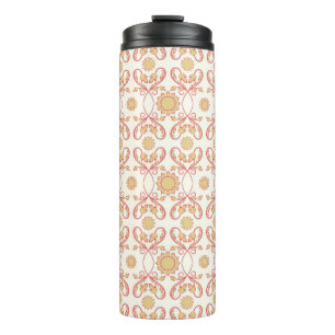 Hintergrund Vintage Blume. Nahtlose Blumenmuster Thermosbecher