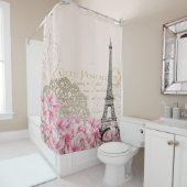 Hintergrund Vintage eiffel-Blume Duschvorhang (Beispiel)