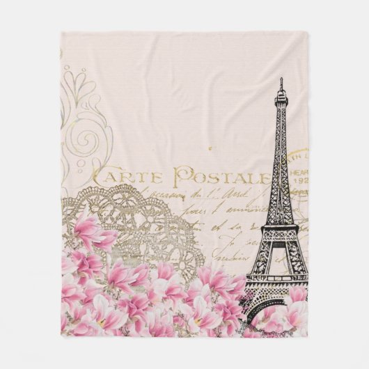 Hintergrund Vintage eiffel-Blume Fleecedecke (Vorderseite)