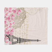 Hintergrund Vintage eiffel-Blume Fleecedecke (Vorderseite (Horizontal))