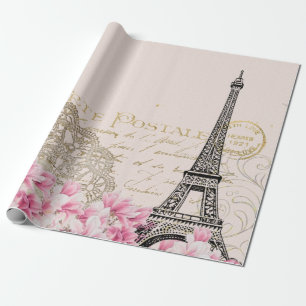 Hintergrund Vintage eiffel-Blume Geschenkpapier