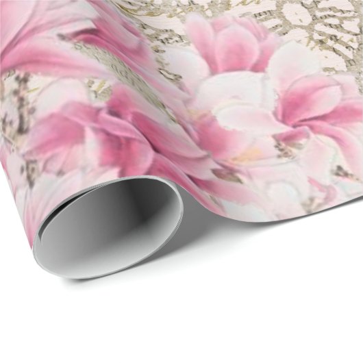 Hintergrund Vintage eiffel-Blume Geschenkpapier (Rolleneckpunkt)