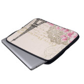Hintergrund Vintage eiffel-Blume Laptopschutzhülle (Vorne Knopf)